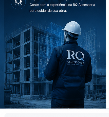 Profissional da RQ Assessoria em uma obra